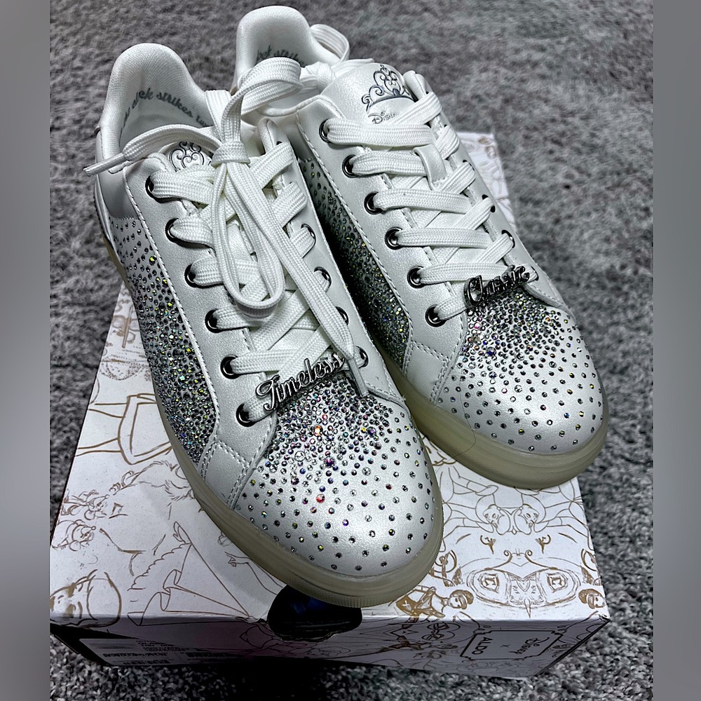 BNIB and never worn! Disney x Aldo Cinderella Glass Sneaker, Size 8